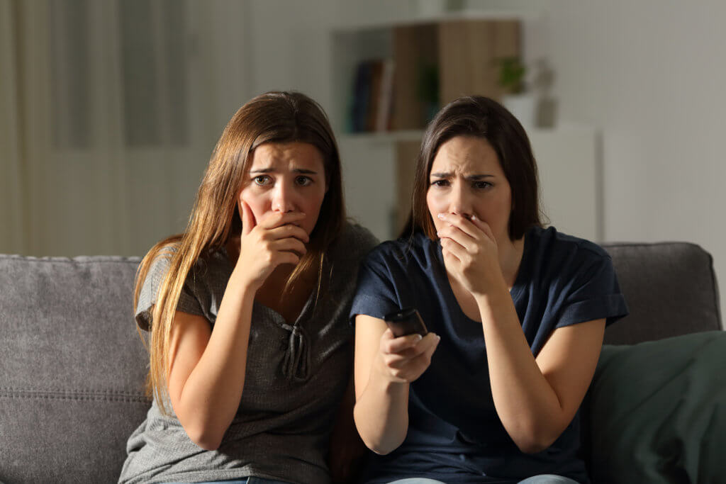 mother daughter worried watching new