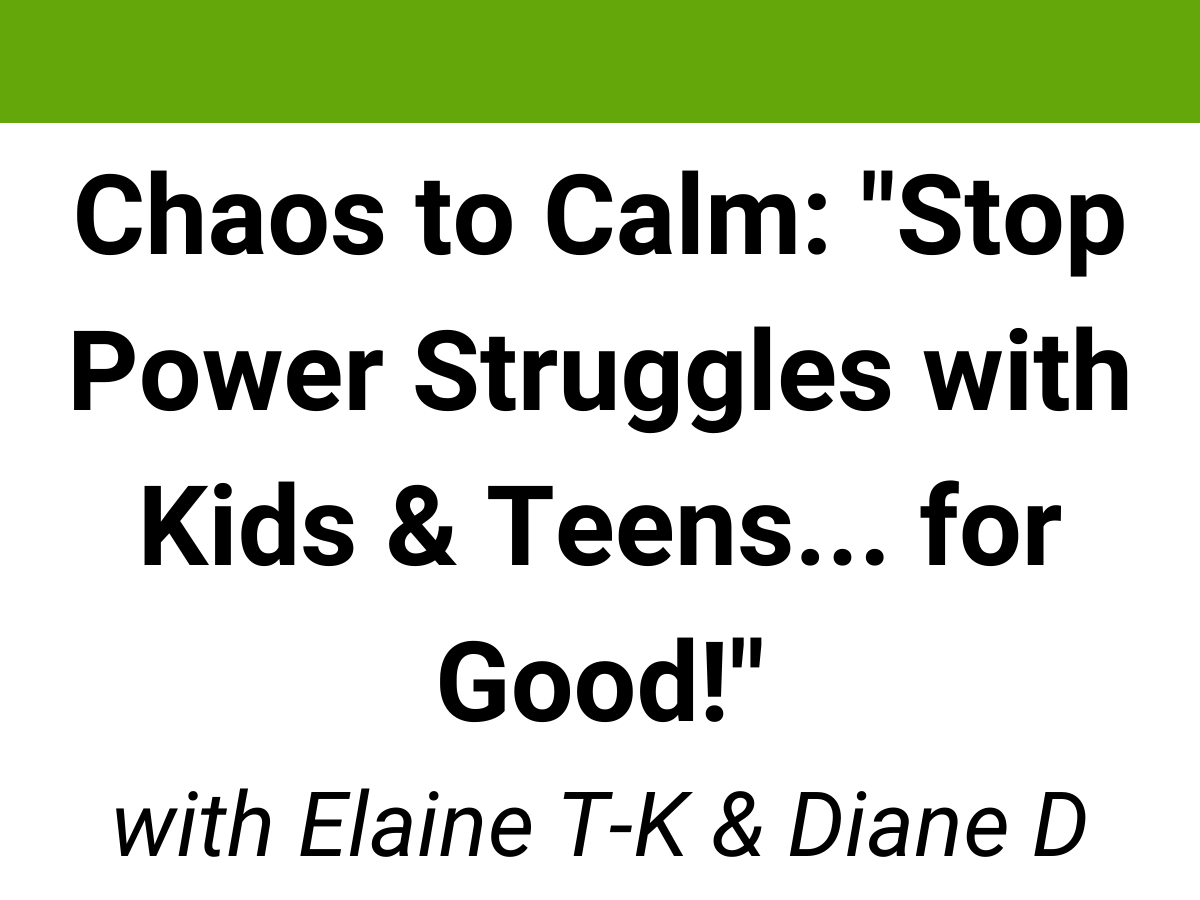 webinar library teen issues elaine taylor-klaus diane dempster chaos to calm
